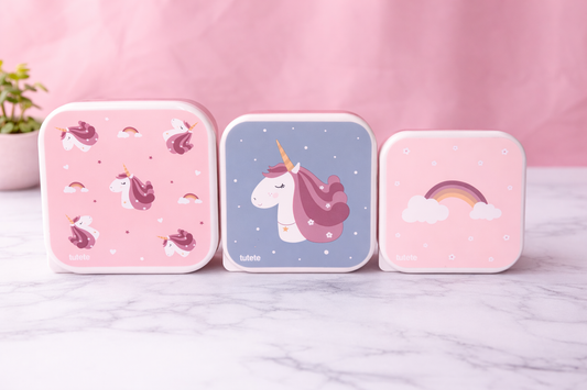 Tutete 3-pak madkasser – Unicorn