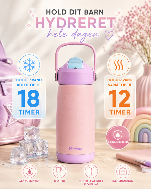 Minime Termoflaske 2.0 - Lyserød