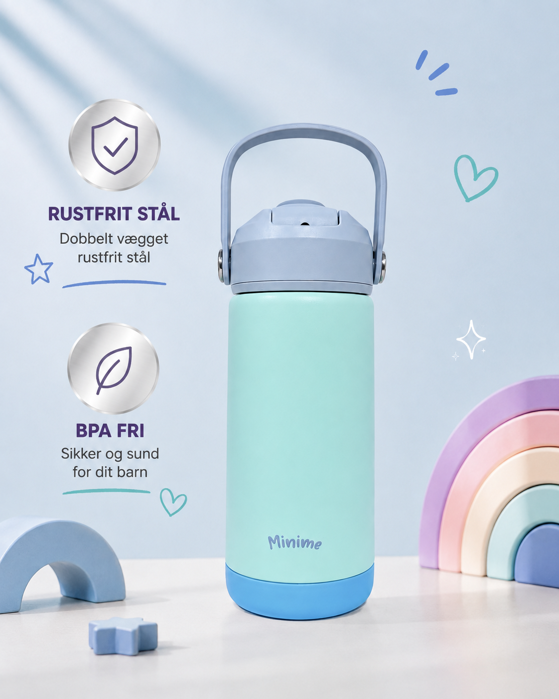 MiniMe Termoflaske 400 ml - Blå