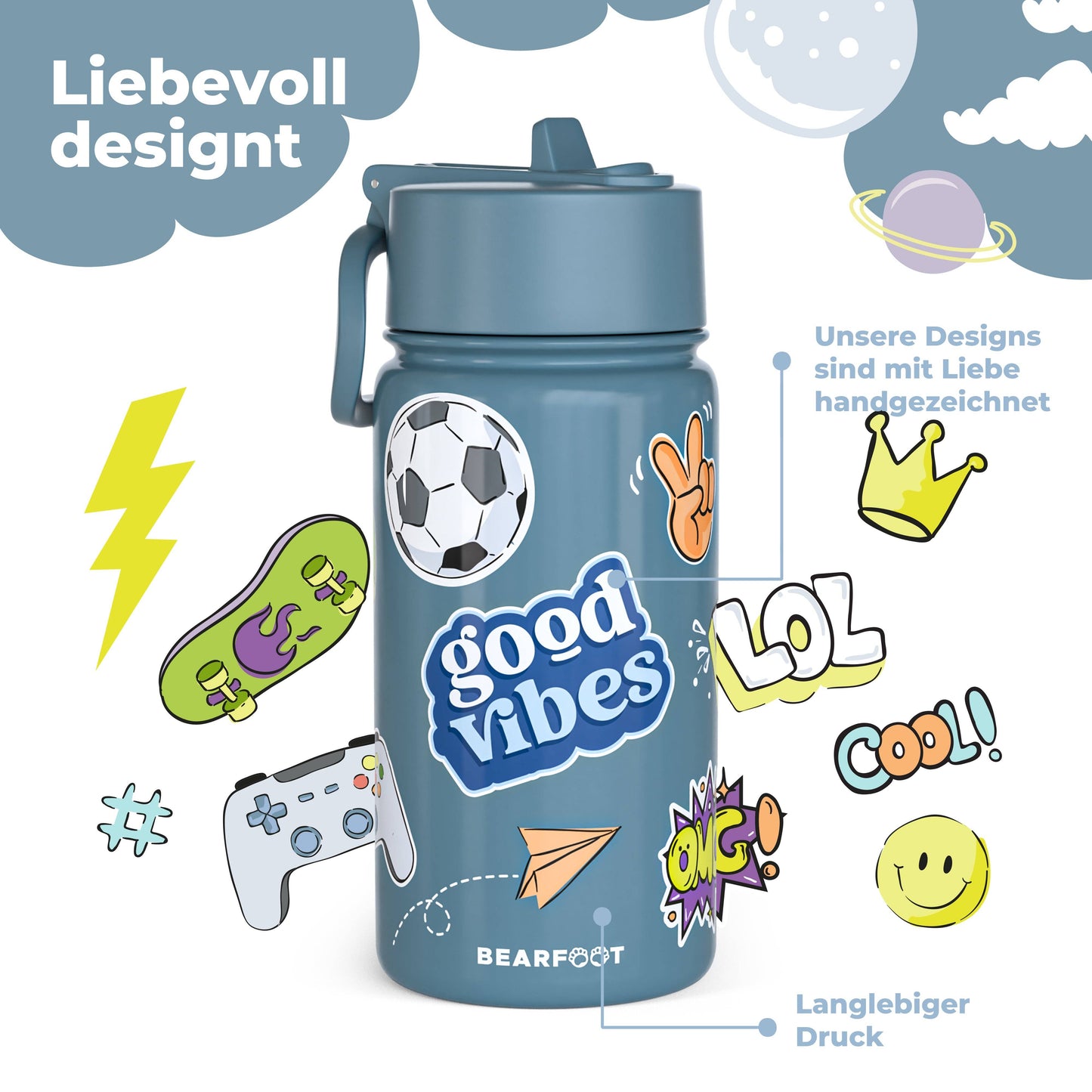 BEARFOOT Termoflaske - Fodbold & Gaming